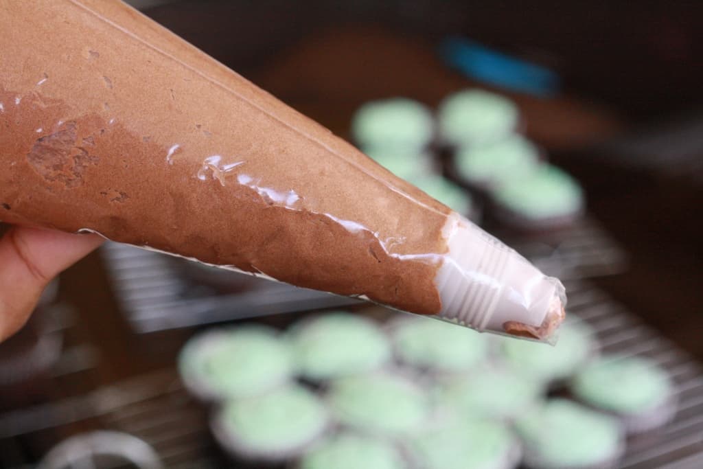 Frosting in piping bag.