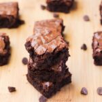 A stack of chewy fudge brownies.