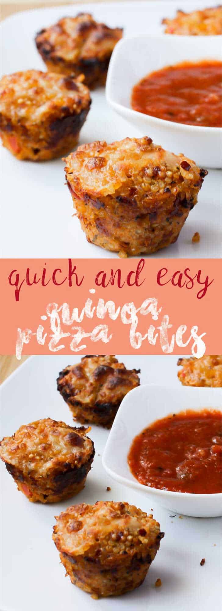 These Easy Quinoa Pizza Bites will satisfy your every pizza cravings. They are protein packed, delicious, and great for parties! via https://jessicainthekitchen.com