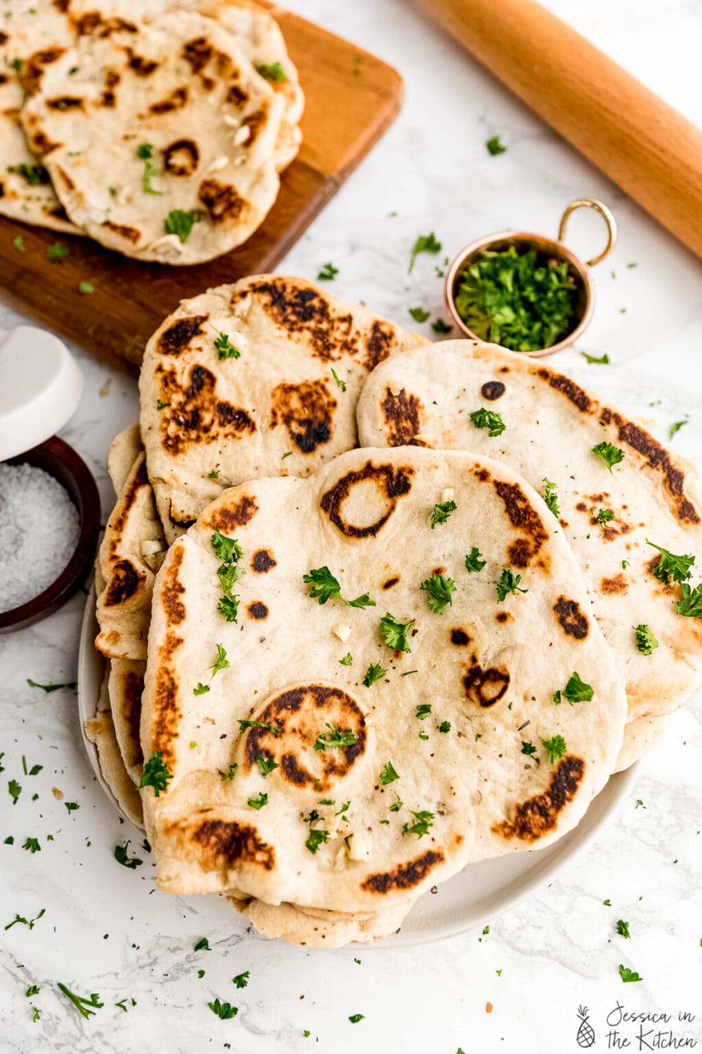 Vegan Naan Recipe (Indian Flatbread) Soft & Fluffy - Jessica In The Kitchen