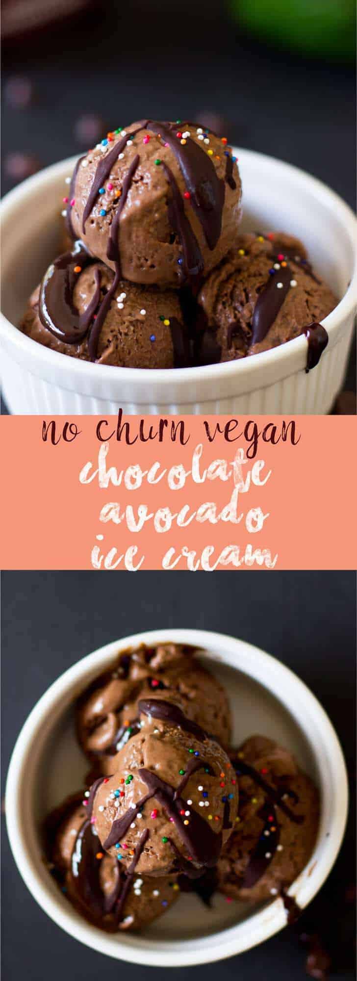 This Vegan Creamy Chocolate-Avocado Ice Cream is not only super chocolatey, no churn, and delicious, but is healthy for you! via https://jessicainthekitchen.com