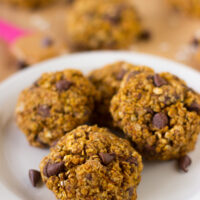 A white plate containing breakfast cookies.