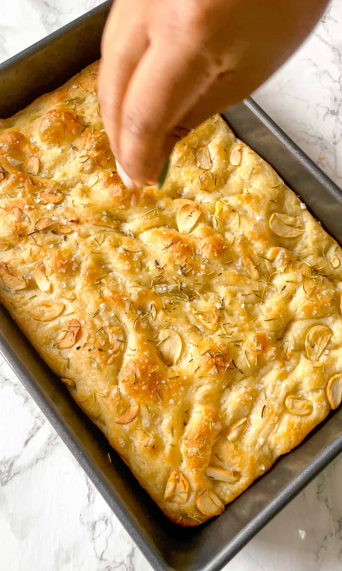 Garlic and Rosemary Focaccia Bread Recipe Jessica in the Kitchen