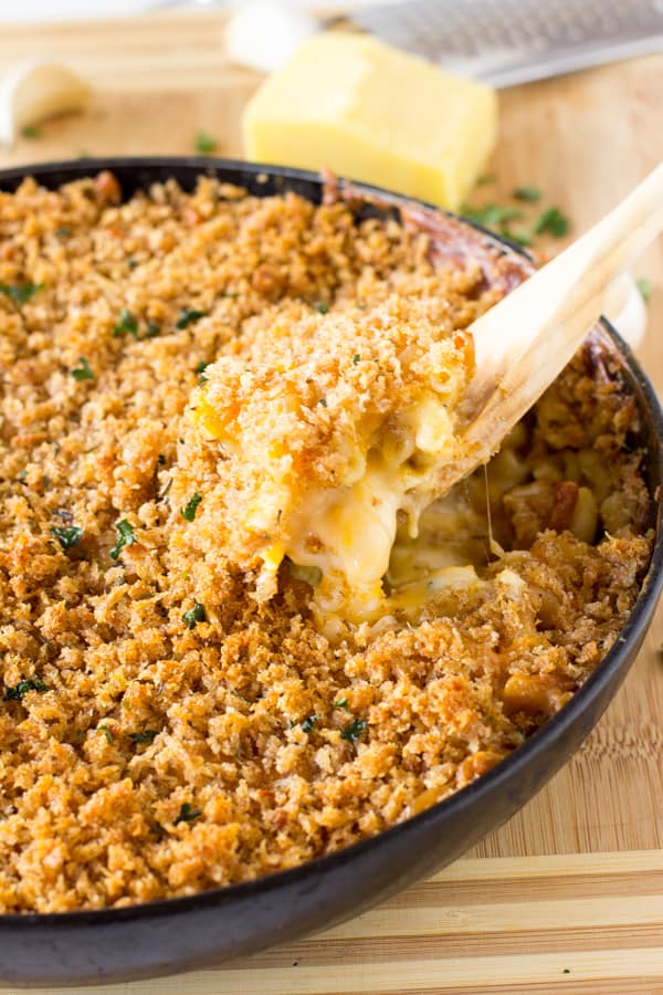 One Skillet Three Cheese Baked Macaroni and Cheese ...