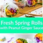 Pinterest title image for Fresh Spring Rolls.