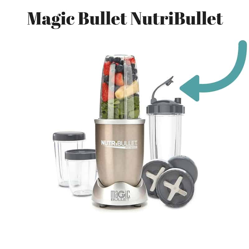 Magic bullet blender on a white background.