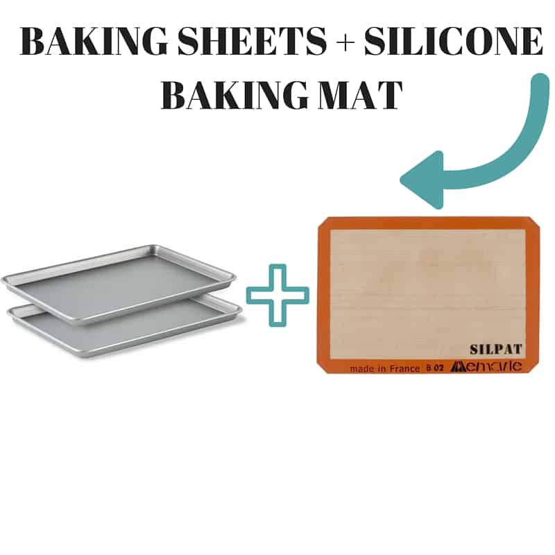 Silicon baking sheets on a white background. 