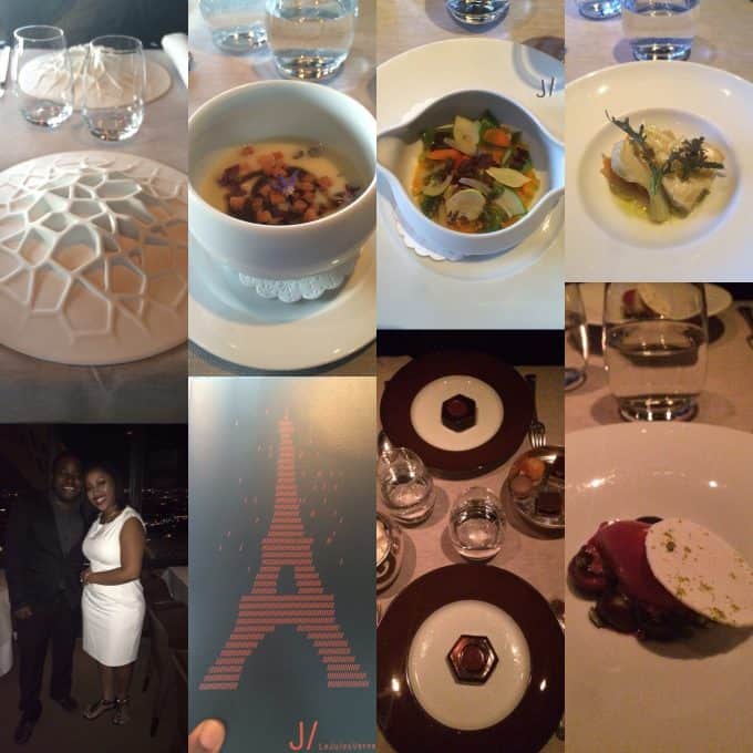 Montage of food and jessica in paris. 