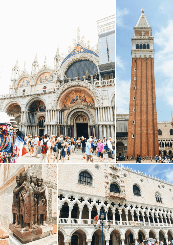Montage of church exteriors in venice.