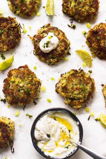 Crispy Gluten-Free Vegan Zucchini Fritters | Jessica in the Kitchen