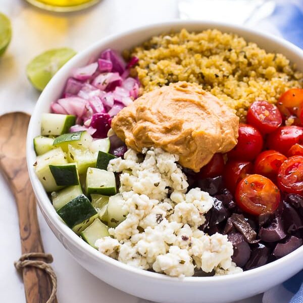 Mediterranean Quinoa Salad Bowl - Jessica in the Kitchen