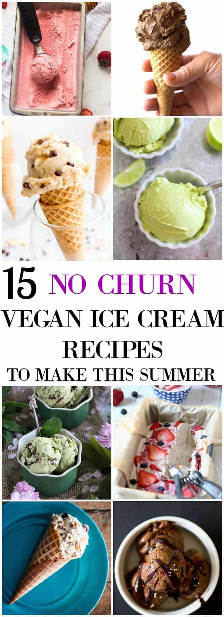 a montage of no churn ice cream.