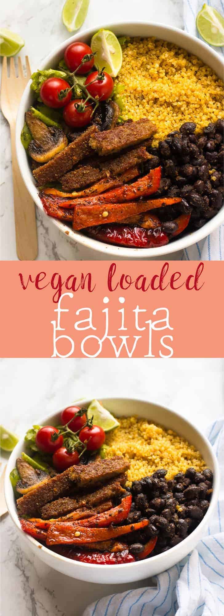 These Vegan Fajita Bowls are loaded with all your favourite fajita toppings, protein-filled and done in just 30 minutes! via https://jessicainthekitchen.com