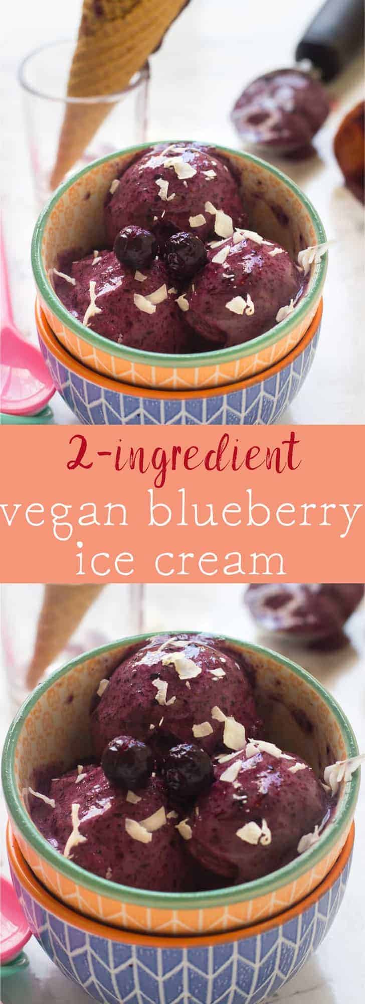 This 2-Ingredient Vegan Blueberry Ice Cream (no churn) is creamy, healthy, absolutely delicious and so easy that you can have ice cream in just 10 minutes! via jessicainthekitchen.com
