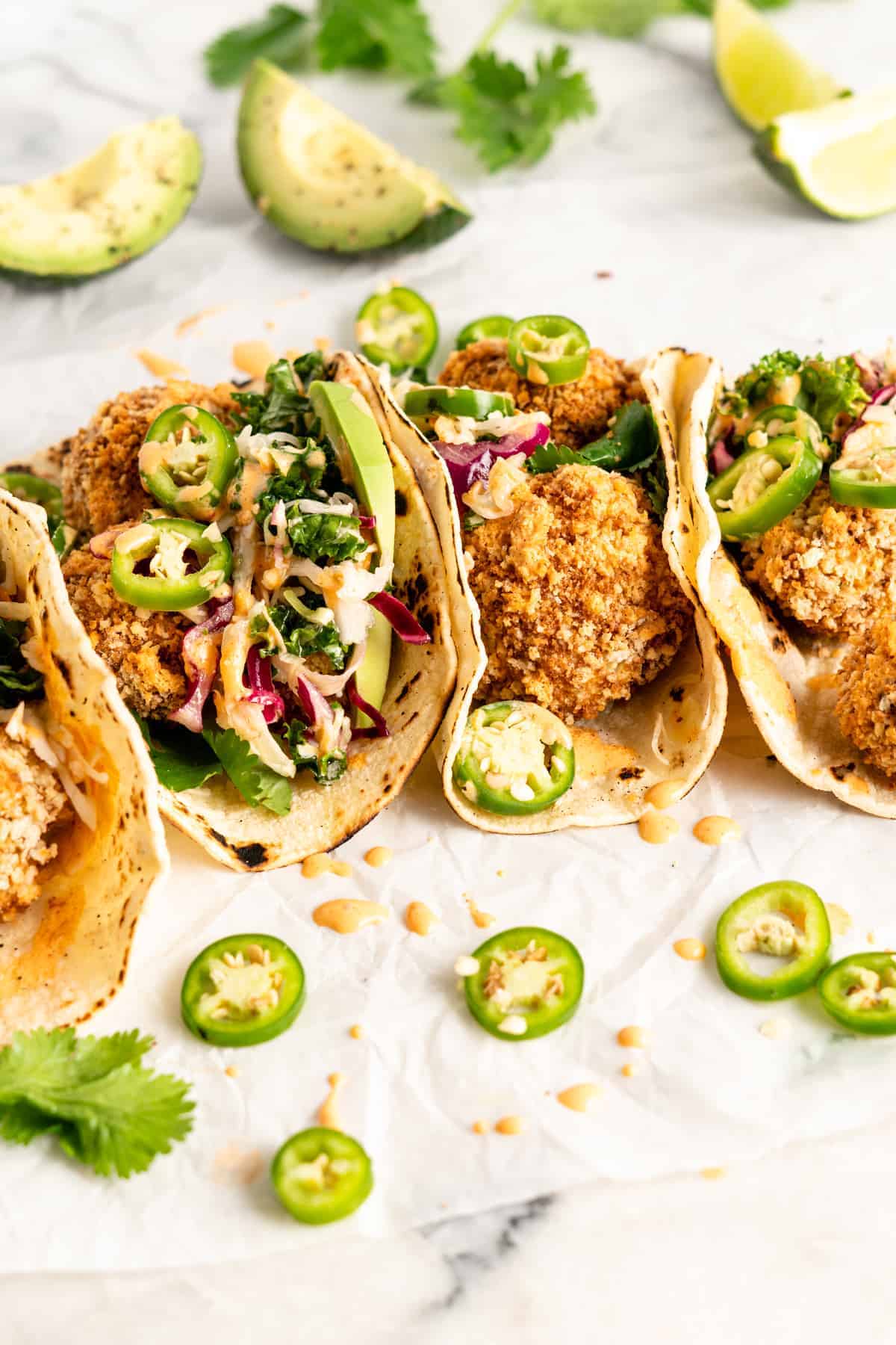 Crispy cauliflower tacos