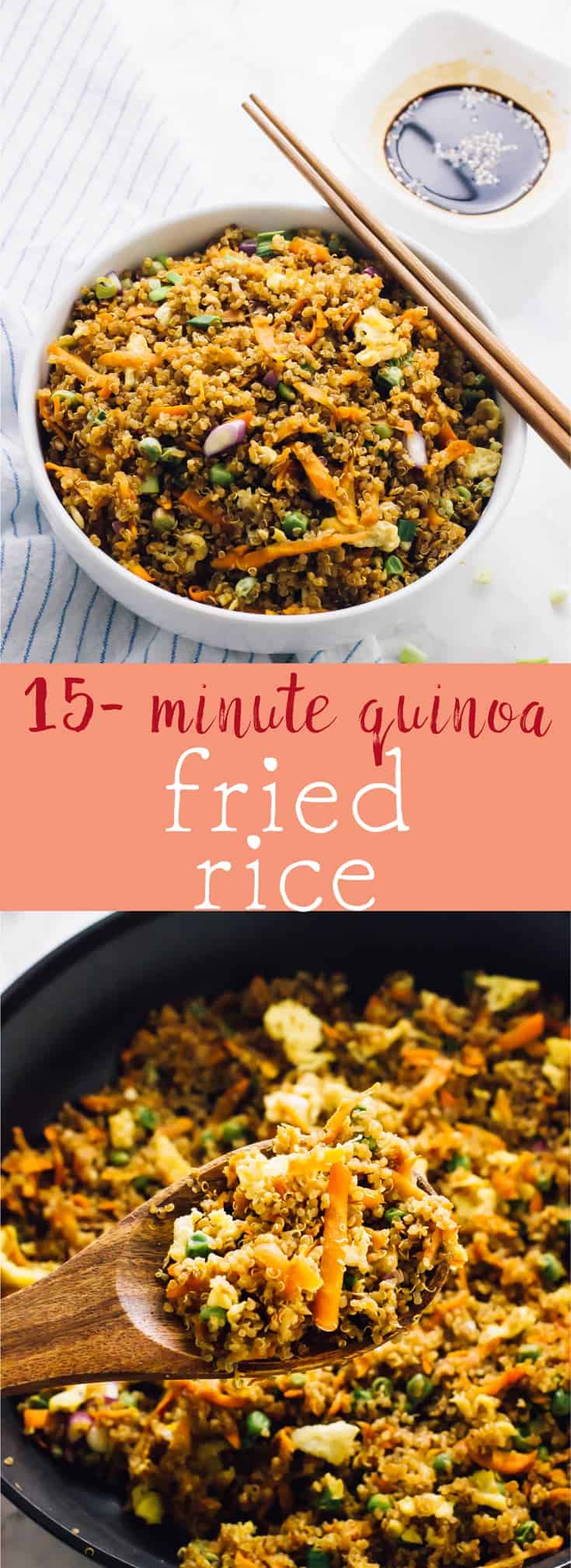 This Quinoa Fried Rice tastes just like regular fried rice except it's even better! Great texture, fantastic flavor, and it only takes 15 minutes to make!  via https://jessicainthekitchen.com