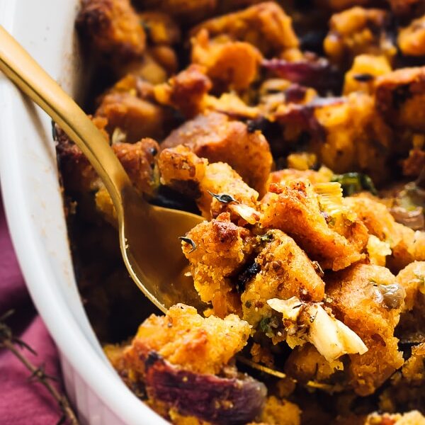 Vegan Cornbread Stuffing (GF) - Jessica in the Kitchen