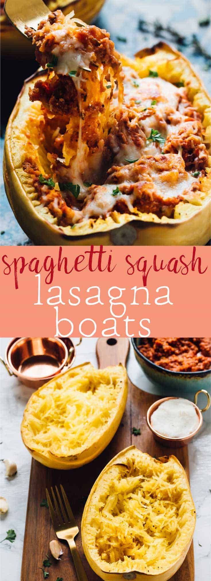 Spaghetti Squash Lasagna Boats Jessica in the Kitchen