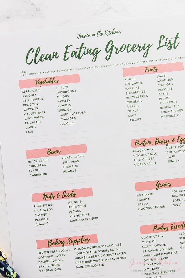 Free Printable Clean Eating Grocery List + Survey! - Ambitious Kitchen