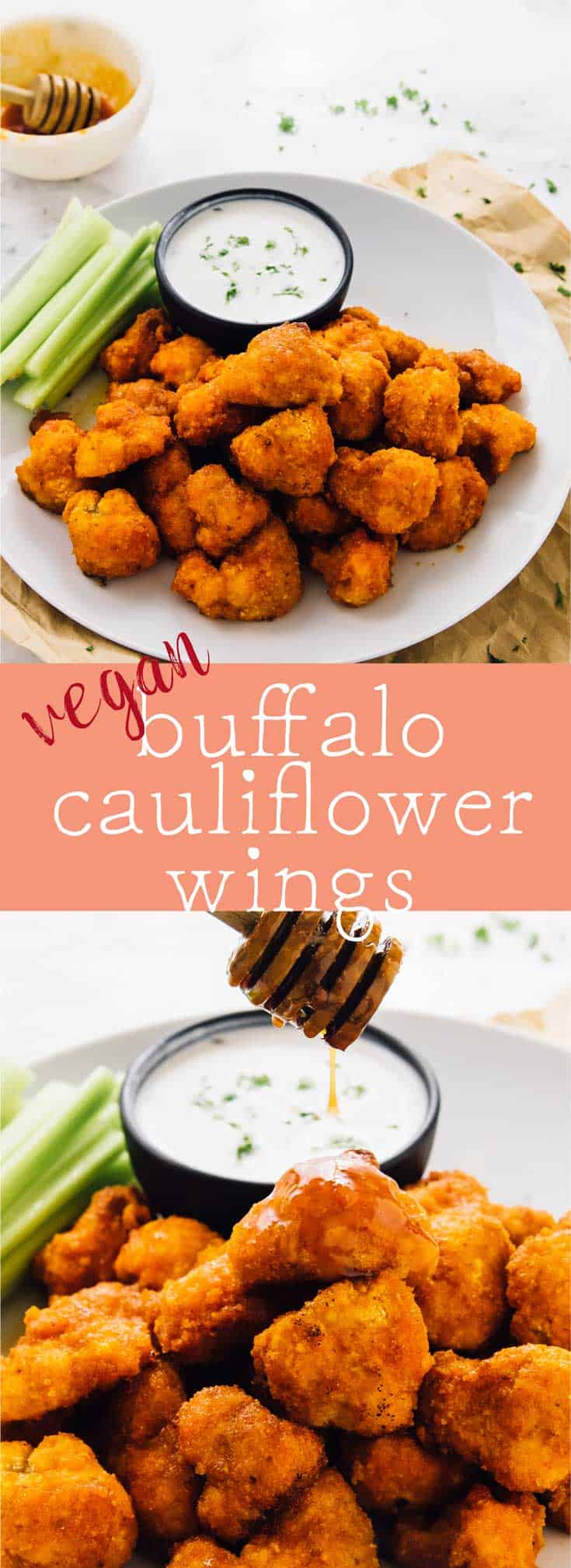 Vegan Cauliflower Buffalo Wings - Gluten Free - Jessica In The Kitchen