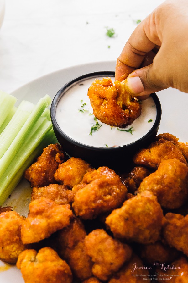 Vegan Cauliflower Buffalo Wings Jessica in the Kitchen