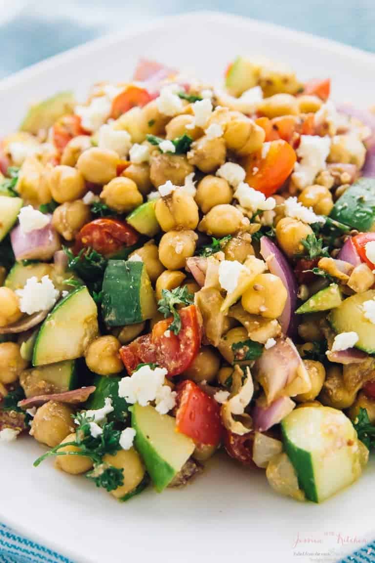 Mediterranean Chickpea Salad - Jessica in the Kitchen