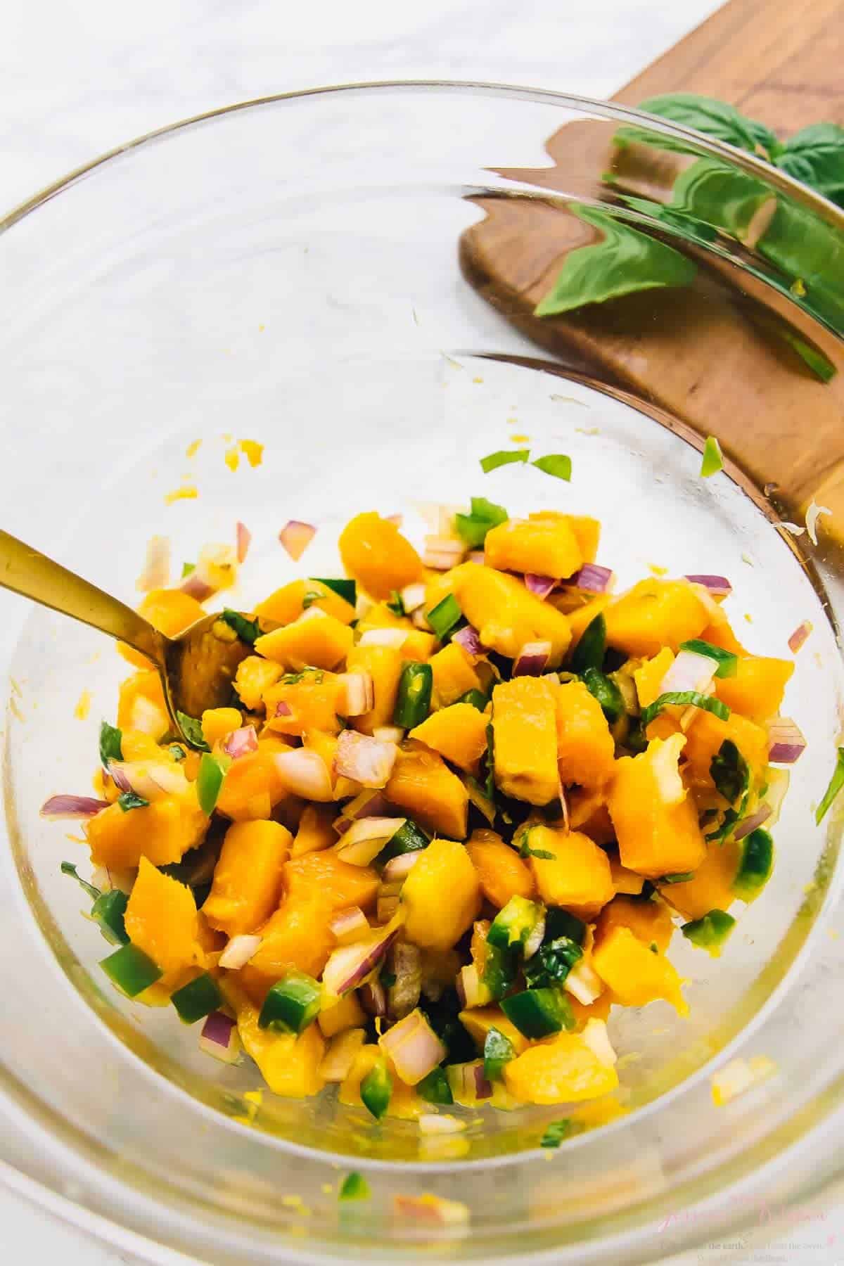 Easy Mango Basil Salsa