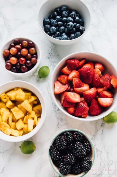 Rainbow Fruit Salad with Maple Lime Dressing - Jessica in the Kitchen