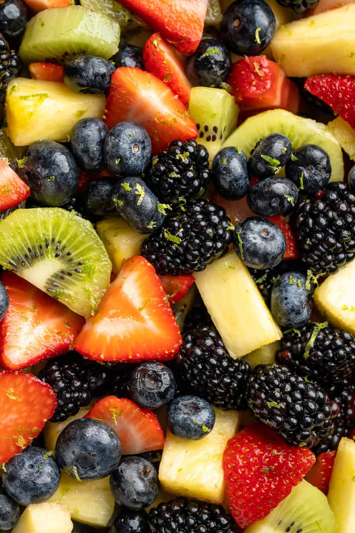 Rainbow Fruit Salad with Maple Lime Dressing