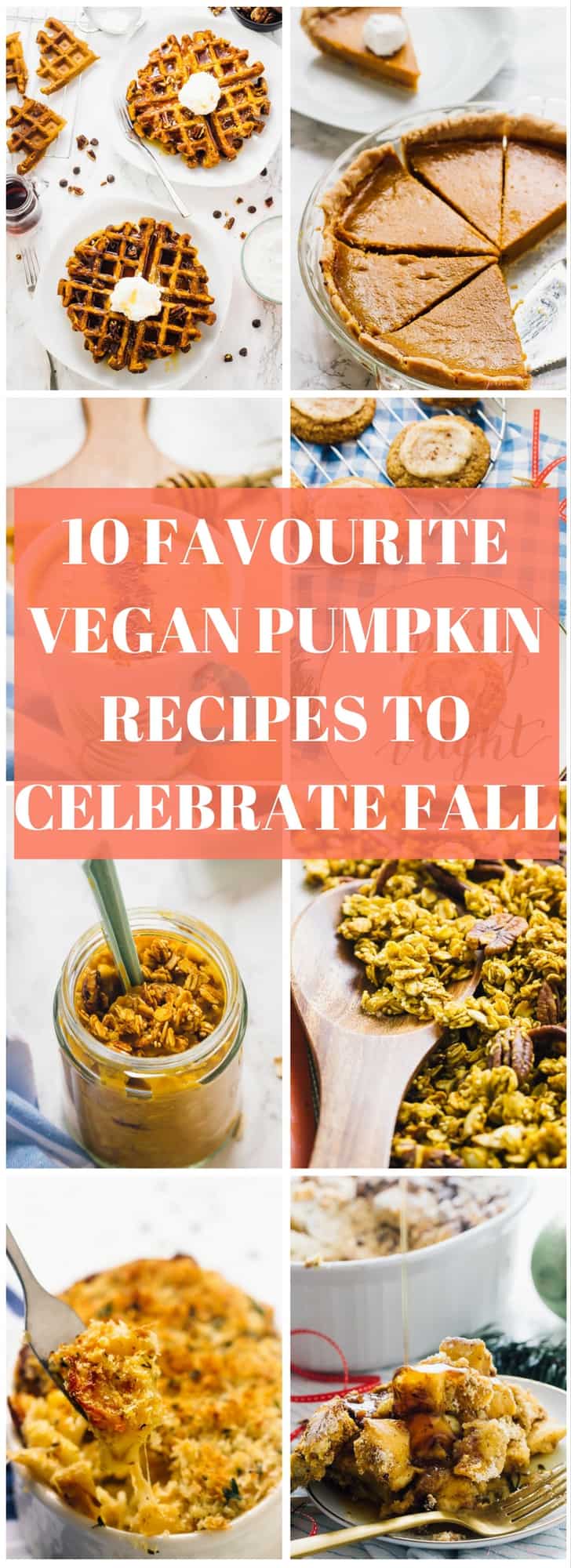 A montage of pumpkin recipes with text over it. 