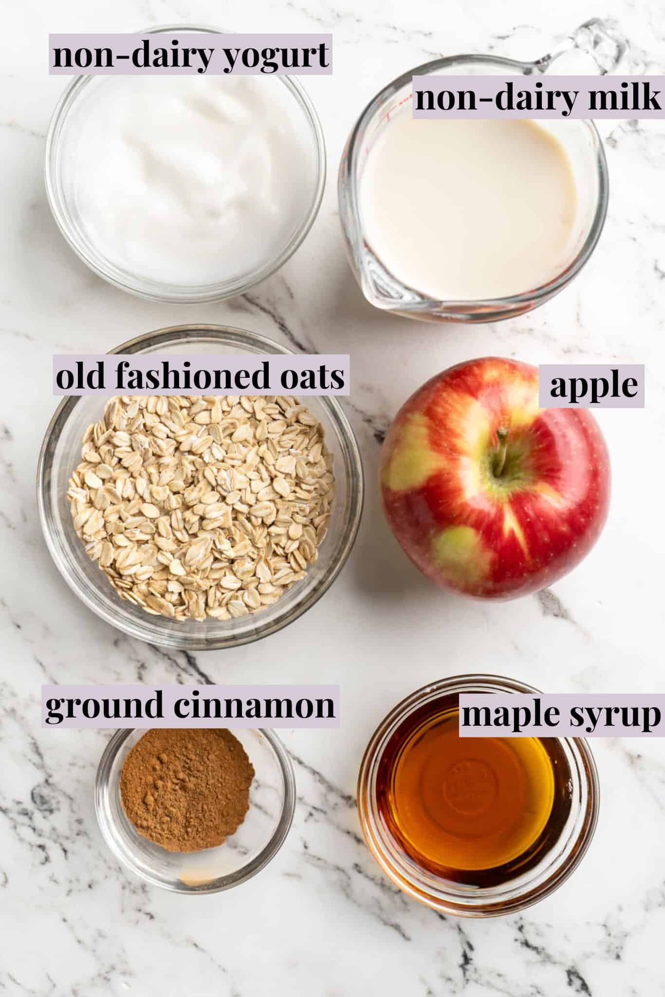 ingredients for apple overnight oats