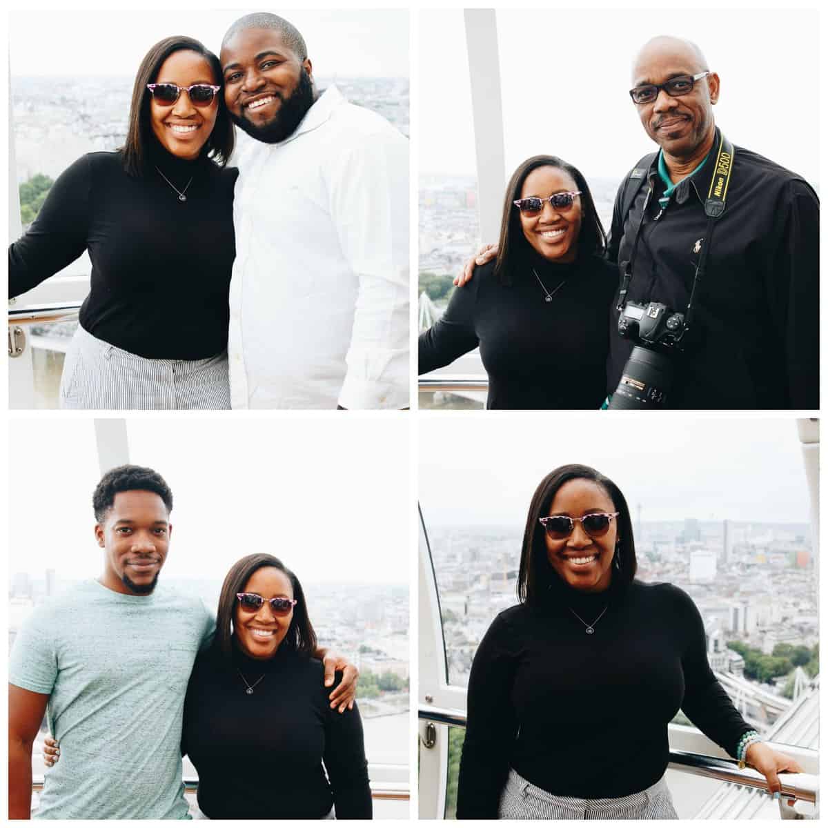 Jessica with friends in the london eye.