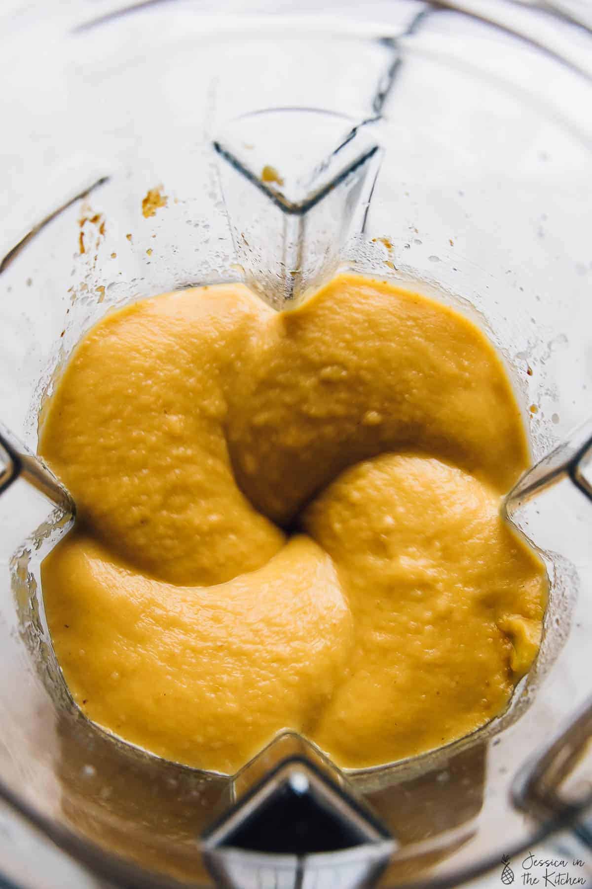 Butternut soup in a blender. 