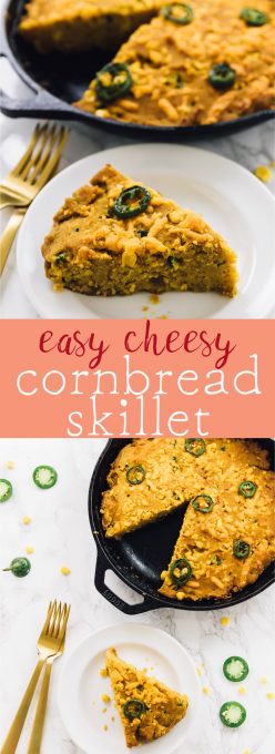 Vegan Cornbread Skillet (Easy and Cheesy) - Jessica in the Kitchen