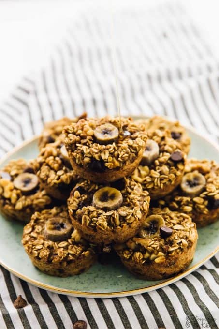 Baked Banana Bread Oatmeal Cups (Chunky Monkey) - Jessica in the Kitchen