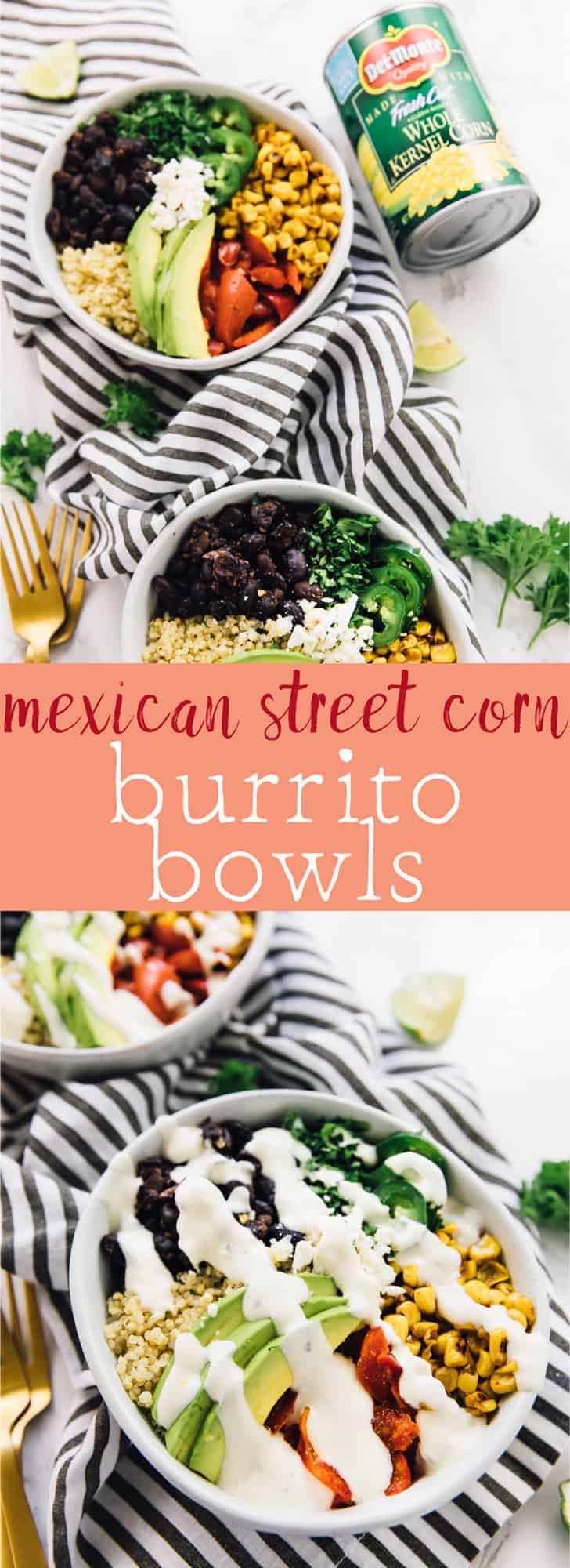 These Mexican Street Corn Burrito Bowls are the healthier, but just as tasty, versions of your favourite burrito! The bowls are drizzled with a creamy and smooth lime crema for a filling and delicious dish that’s perfect for meal prep! via https://jessicainthekitchen.com 