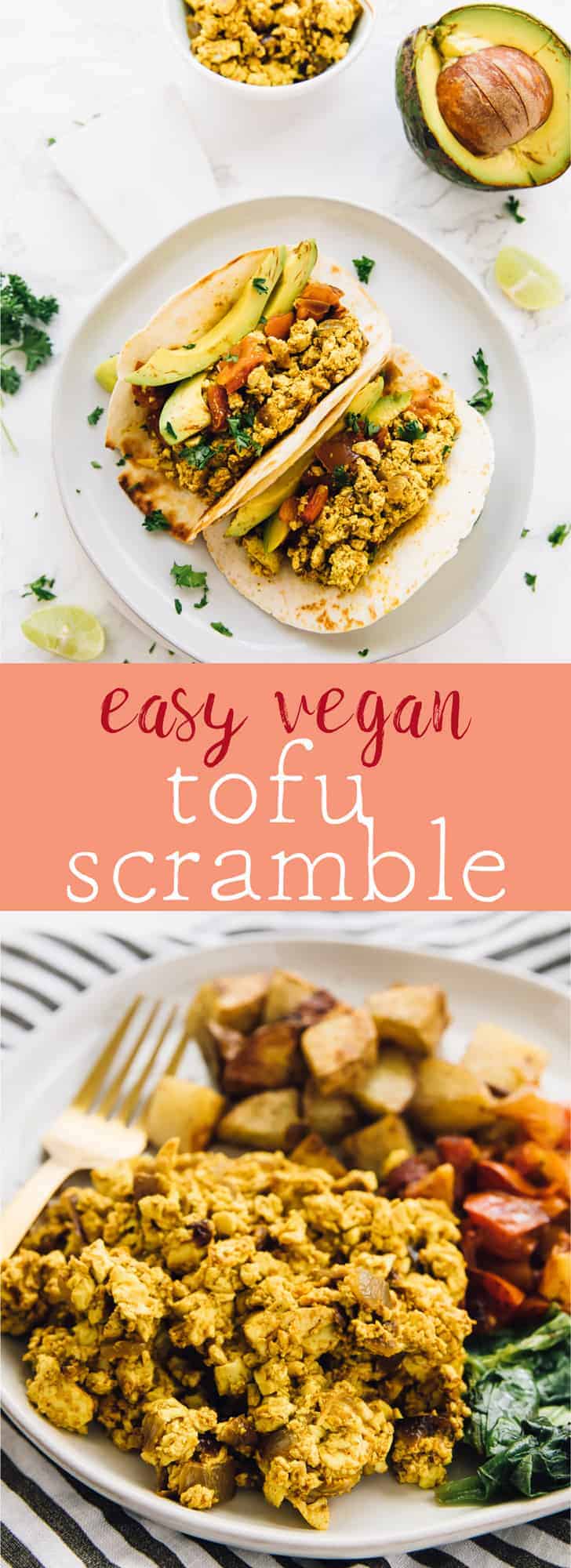 This Easy Tofu Scramble will become your new vegan breakfast idea!! It's beyond simple to make and you can even make it into breakfast tacos! via https://jessicainthekitchen.com 