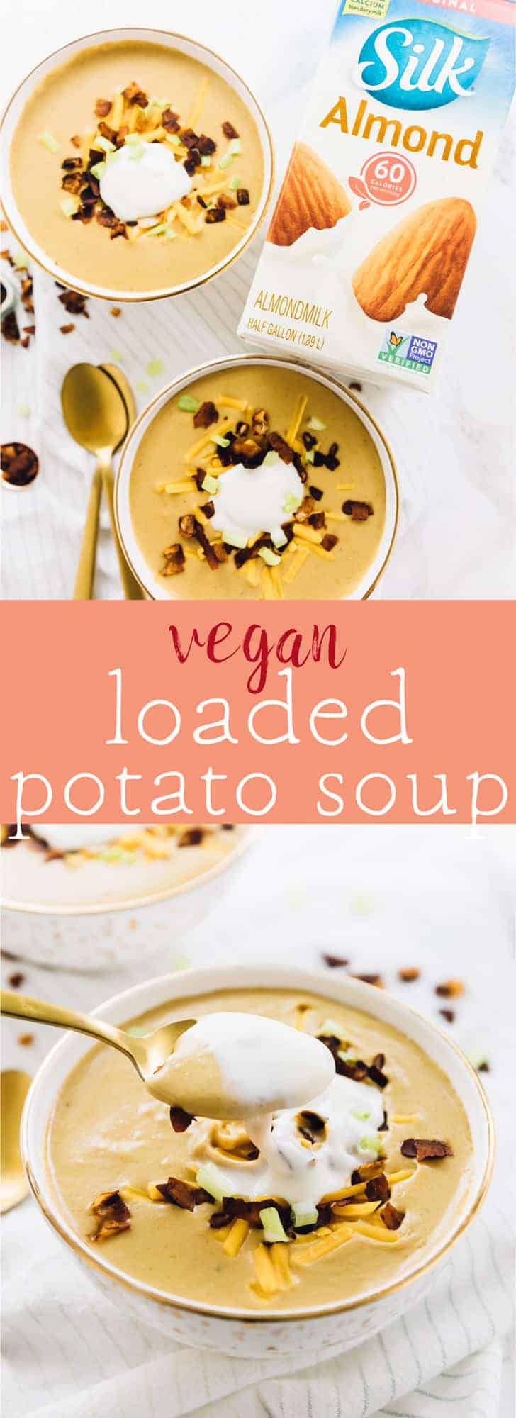 This Vegan Loaded Potato Soup will give you all the comfort! It's made in one pot, blended to perfection and topped with coconut bacon! via https://jessicainthekitchen.com