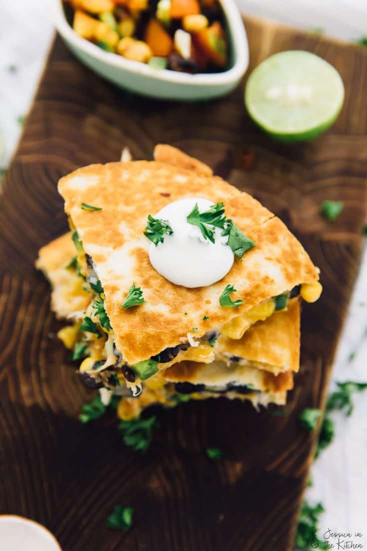 15 Minute Black Bean and Corn Quesadillas Jessica in the Kitchen