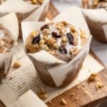Carrot cake muffins in wrappers