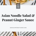 This Asian Noodle Salad is loaded with so much flavour and is amazing for an easy lunch! It's tossed in a creamy peanut ginger sauce! via https://jessicainthekitchen.com