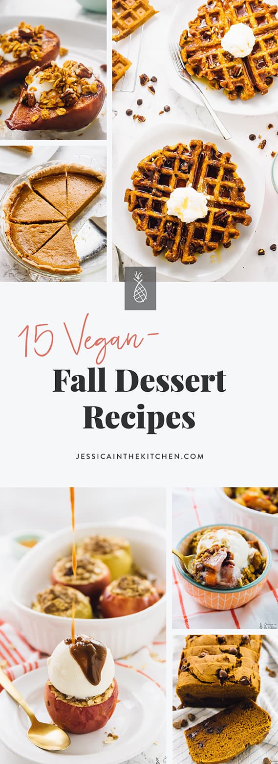 A pinterest pin of fall dessert recipes. 