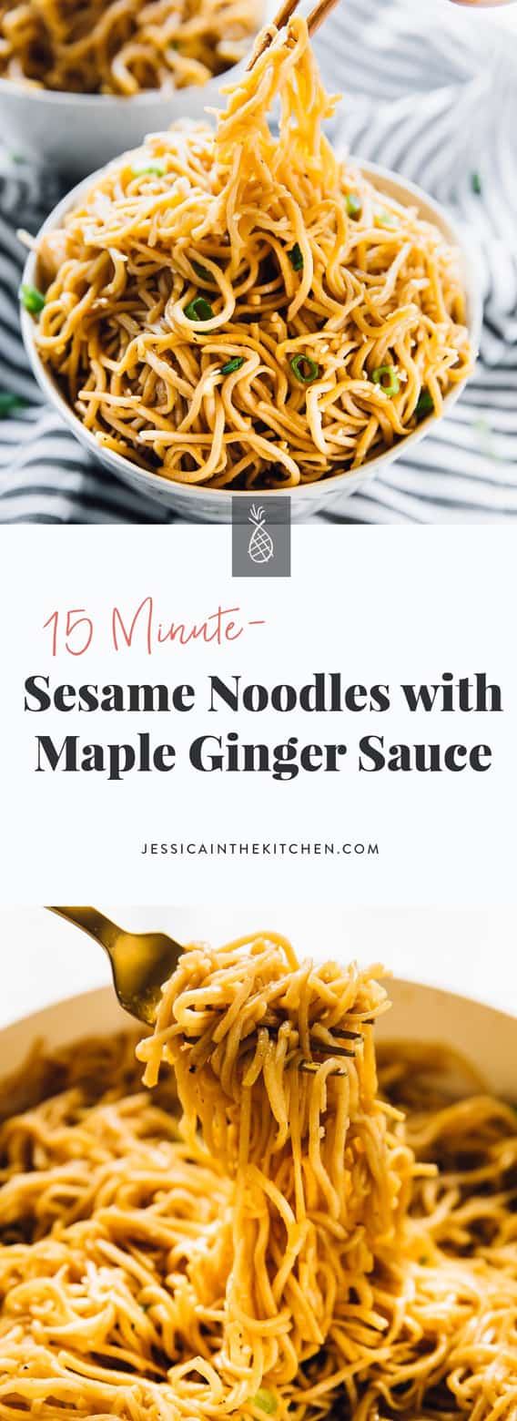 15 Minute Sesame Noodles with Maple Ginger Sauce Jessica in the Kitchen