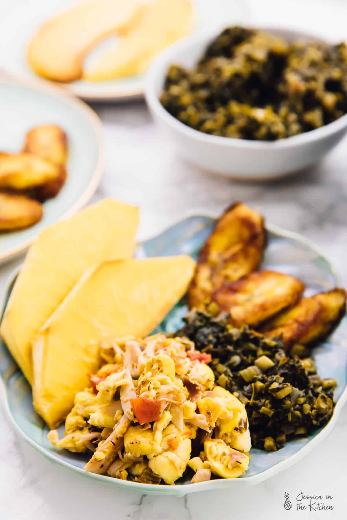 Jamaican Ackee And Saltfish With Breadfruit