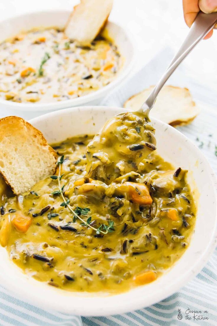 Mushroom Wild Rice Soup Vegan, Creamy and One Pot Jessica in the