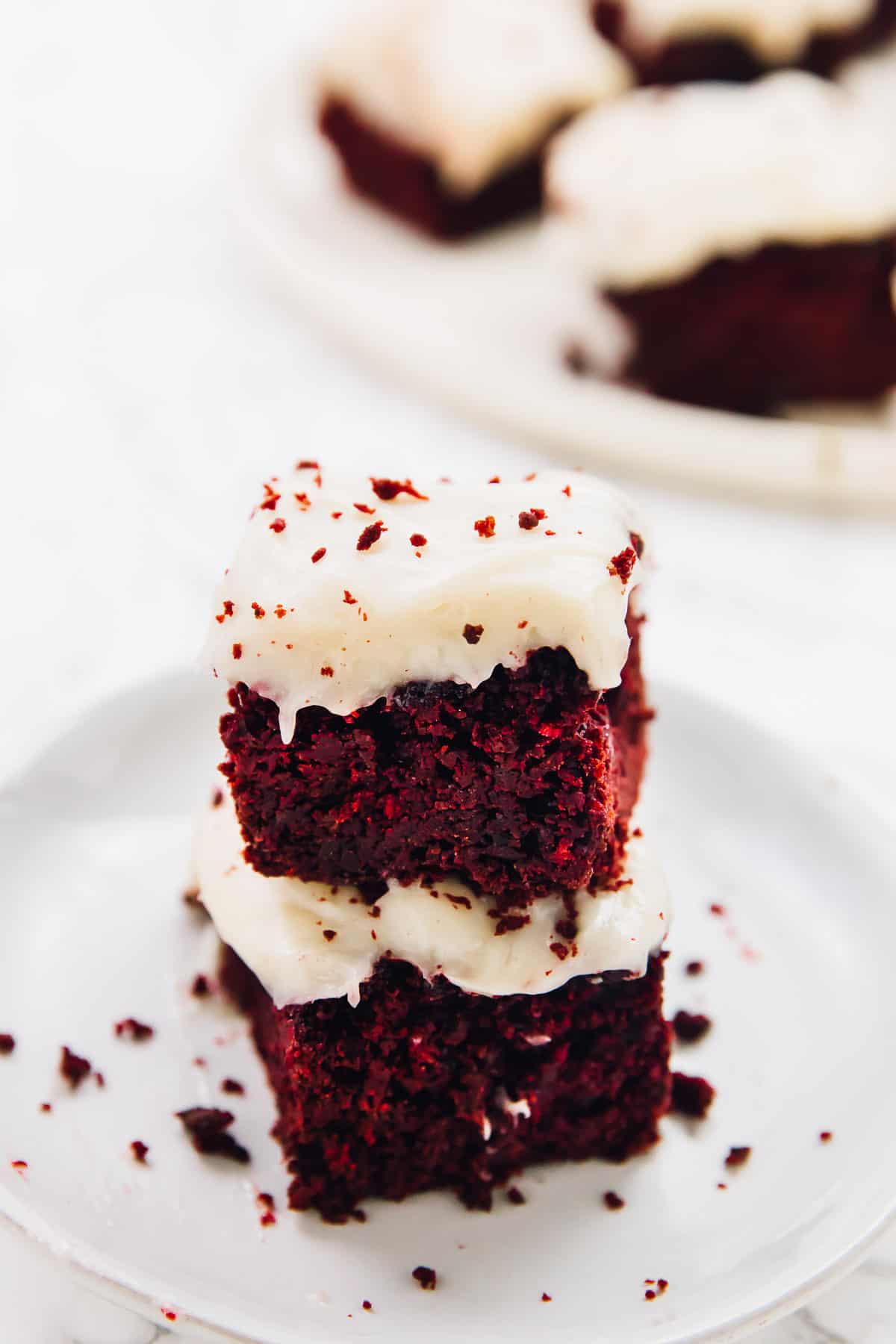 Red Velvet Brownies With Cream Cheese Frosting Vegan Jessica In The Kitchen