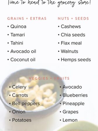 A graphic showing a list of pantry foods.