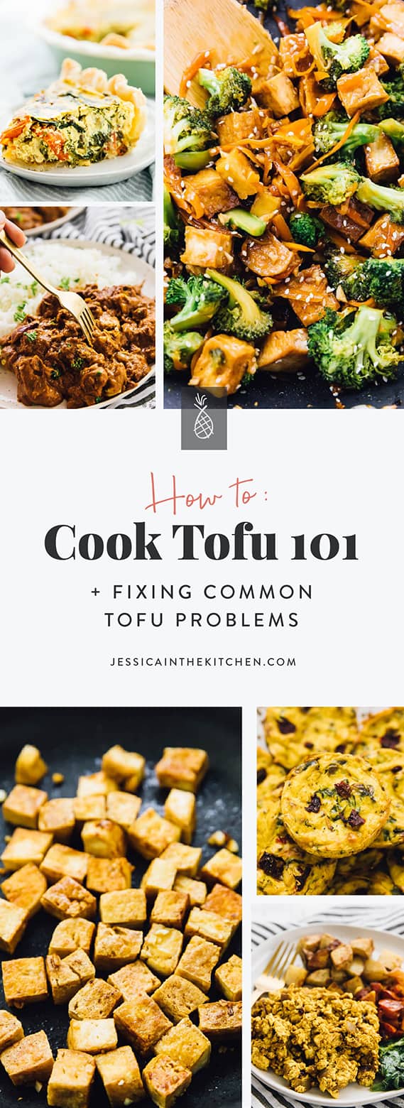 A pinterest pin for how to cook tofu. 