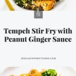 This Tempeh Stir Fry with Peanut Ginger Sauce is done in 35 minutes & perfect for a weeknight meal! A great meal prep option, and so delicious!  via https://jessicainthekitchen.com
