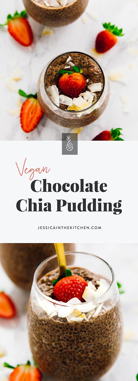 This Chocolate Chia Pudding is made with only 5 ingredients! It's healthy, high fibre, absolutely delicious and a filling breakfast option! via https://jessicainthekitchen.com